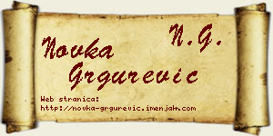 Novka Grgurević vizit kartica